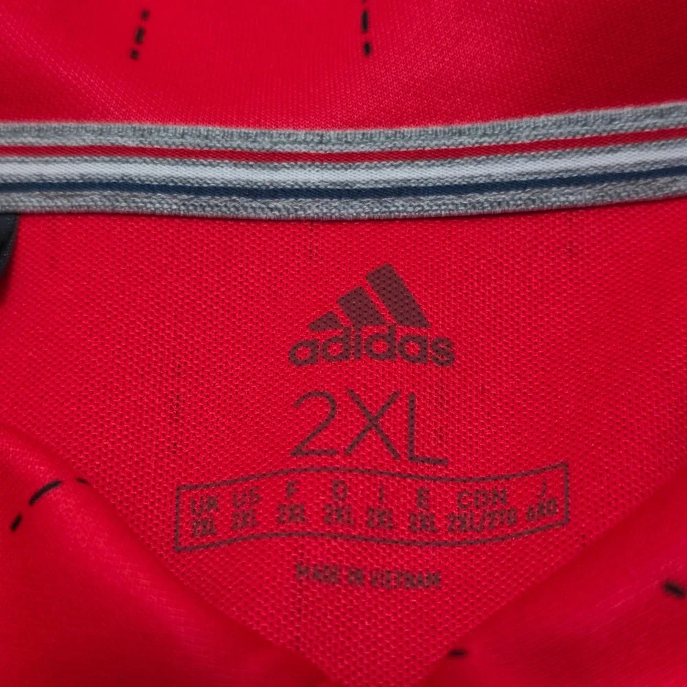 Lot of 2 Adidas Mens Performance Golf Polo Shirt‎ Size 2XL Red Shiny Dazzle Soft